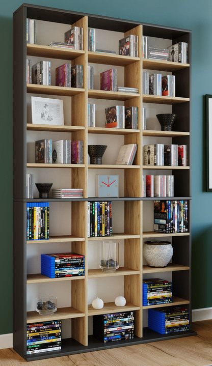 Regale - Regal aus Holzstruktur-Nachbildung Ansicht 12 Regale - Regal aus Holzstruktur-Nachbildung, in Farbe WEISS-HONIGEICHE, in Ausführung Regal, klein Ansicht 12