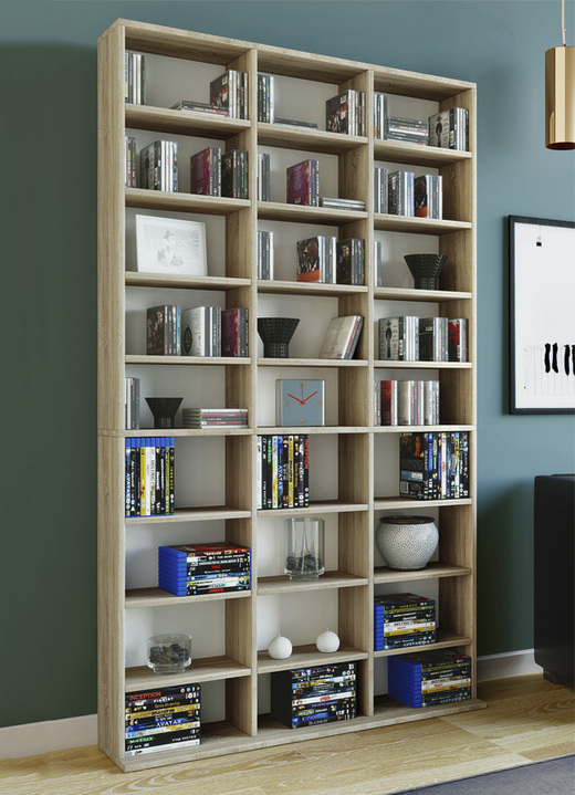 Regale - Regal aus Holzstruktur-Nachbildung Ansicht 3 Regale - Regal aus Holzstruktur-Nachbildung, in Farbe WEISS-HONIGEICHE, in Ausführung Regal, klein Ansicht 3