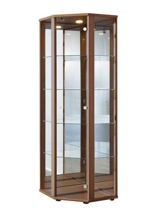 Vitrinen - Eck-Vitrine mit LED-Beleuchtung, in Farbe WEISS Ansicht 5