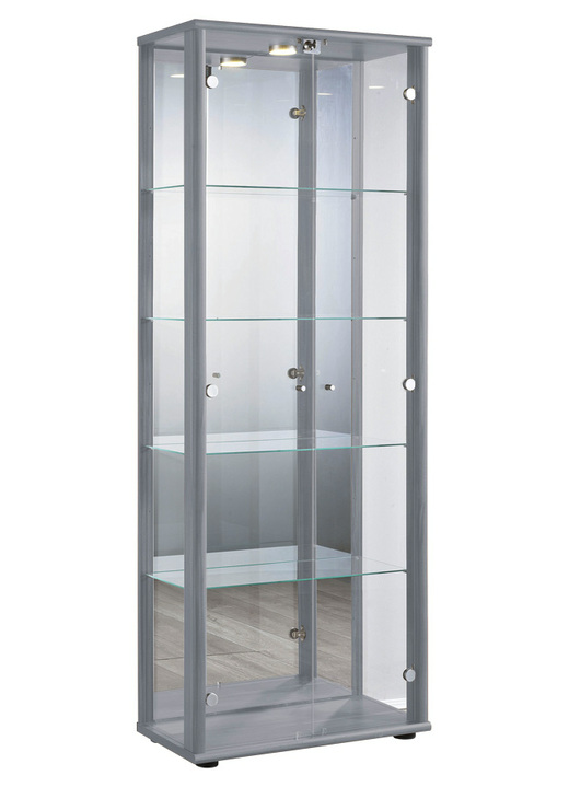 Vitrinen - Vitrine, 2-türig, mit LED-Beleuchtung, in Farbe WEISS Ansicht 4