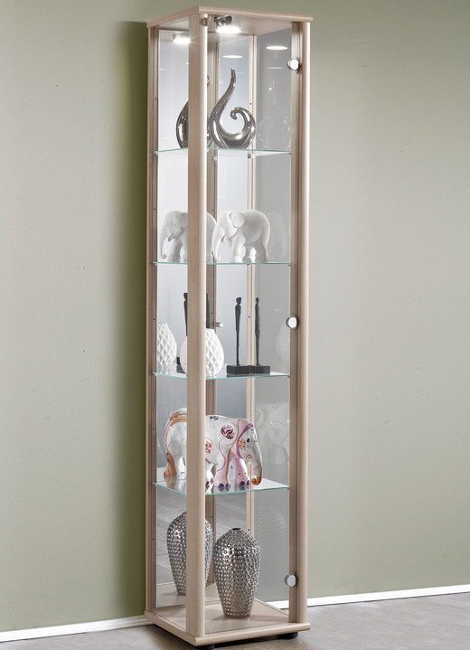 Vitrinen - Vitrine, 1-türig, mit LED-Beleuchtung, in Farbe WEISS Ansicht 6