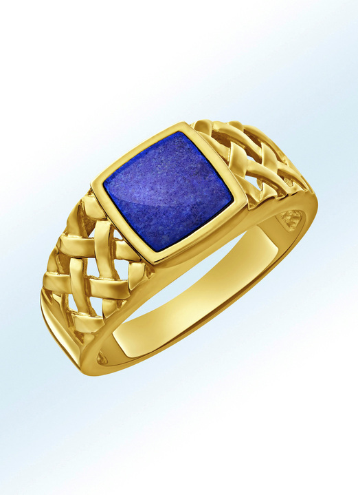 Ringe - Schicker Herrenring mit echt Lapislazuli, in Farbe
