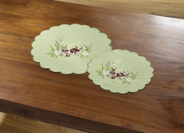 Tischdecken - Tisch- und Raumdekoration , in Größe 101 (Deckchen, 35/ 50 cm) bis 404 (Kissenbezug, 40/ 40 cm), in Farbe GRÜN Ansicht 3