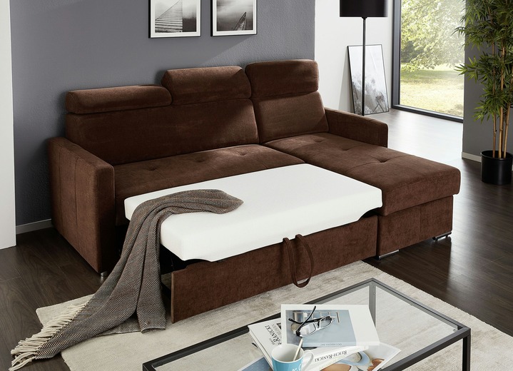 Polsterecken - Polsterecke mit Schlaffunktion und Bettkasten, in Farbe BRAUN Ansicht 2