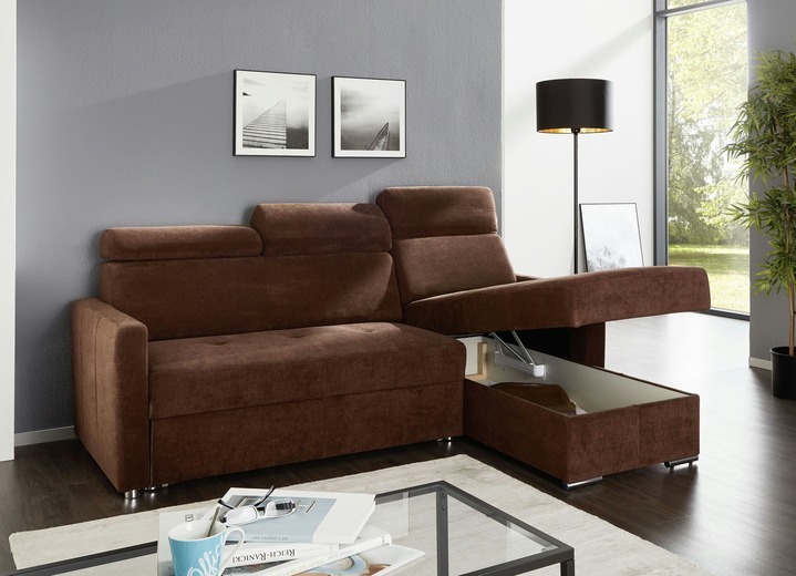 Polsterecken - Polsterecke mit Schlaffunktion und Bettkasten, in Farbe BRAUN Ansicht 3