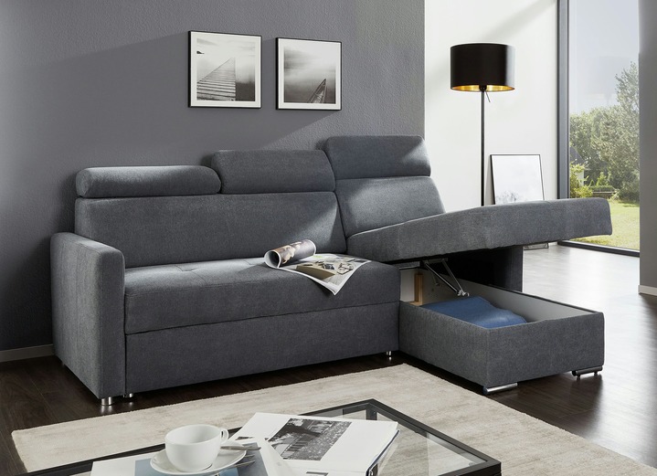 Polsterecken - Polsterecke mit Schlaffunktion und Bettkasten, in Farbe BRAUN Ansicht 9