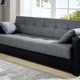 Schlafsofas - Schlafsofa Inklusive Kissen, in Farbe BRAUN-BRAUN – Farbe SCHWARZ-GRAU – Ansicht 1