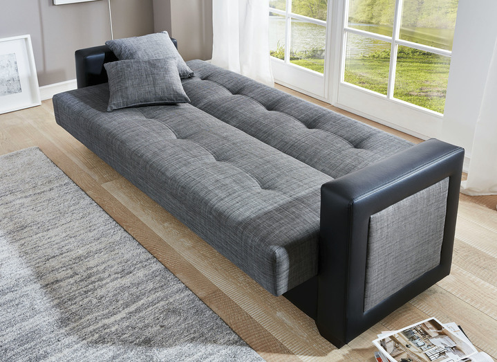 Schlafsofas - Schlafsofa Inklusive Kissen, in Farbe BRAUN-BRAUN Ansicht 4
