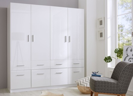 Kleiderschrank In Weiss Hochglanz Schranke Bader