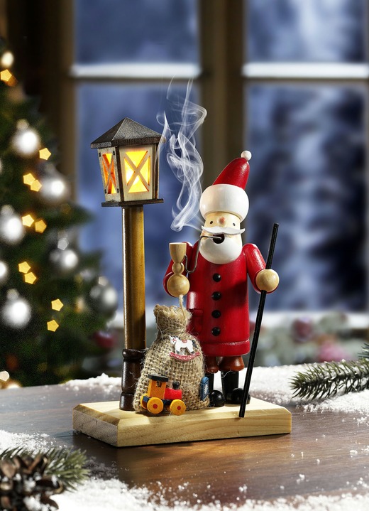 Weihnachtliche Dekorationen - Räucher-Weihnachtsmann, in Farbe ROT