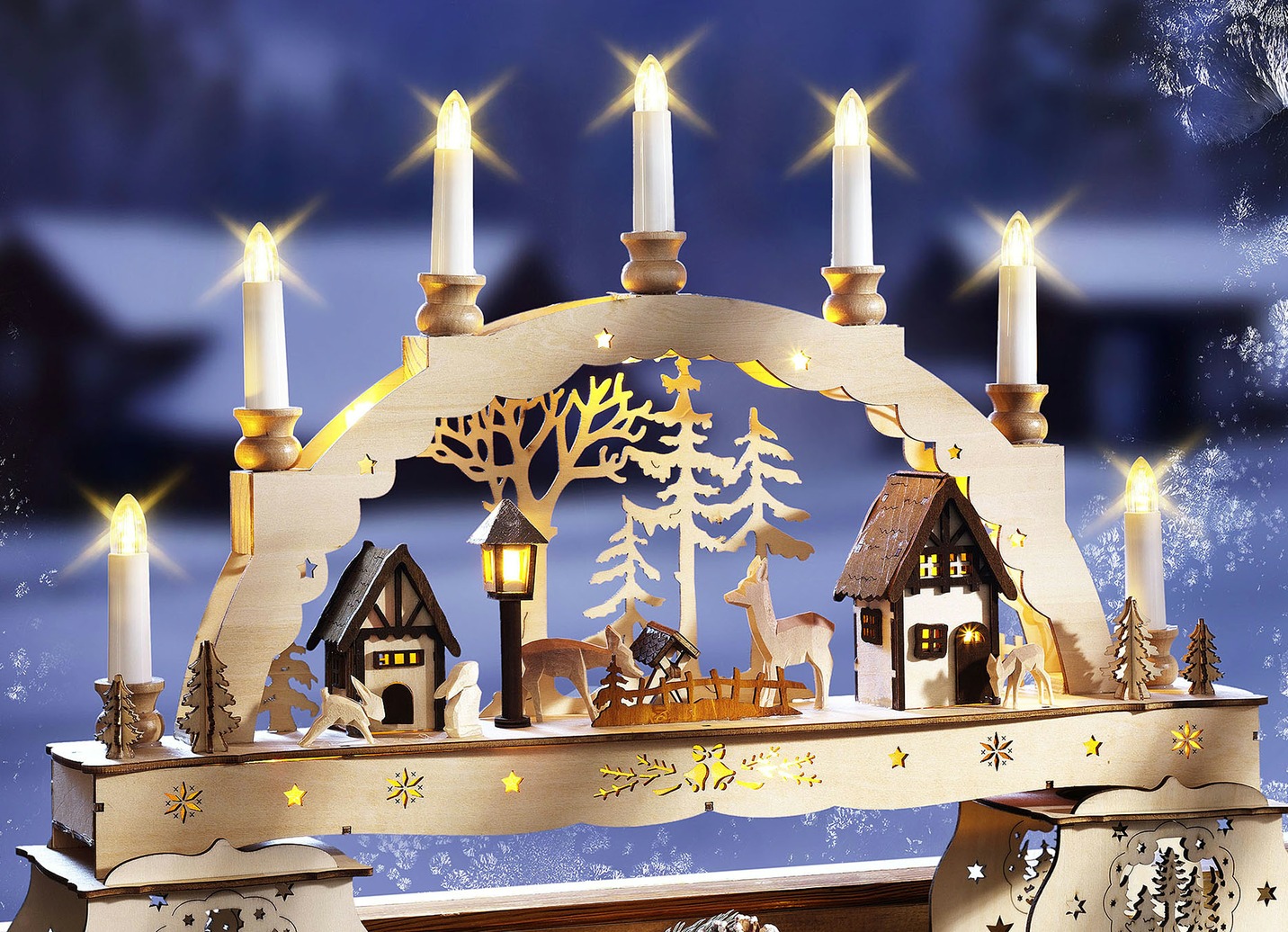 Beleuchteter Lichterbogen / SchwibbogenPodeste Weihnachtliche
