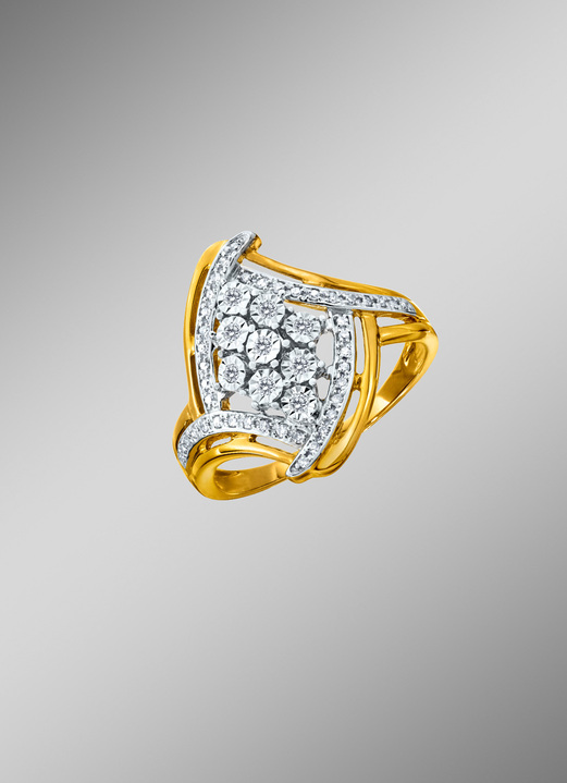 Ringe - Außergewöhnlicher Damenring mit 51 Brillanten, in Größe 160 bis 220, in Farbe  Ansicht 1