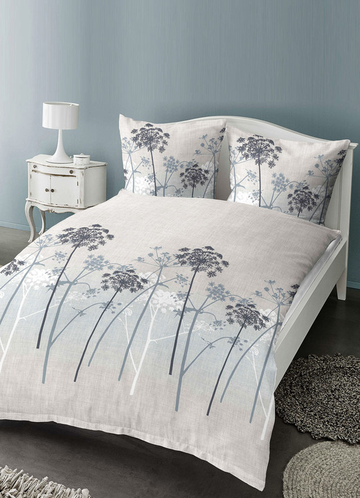 - Feinbiber Bettwäsche-Garnitur von Castell, in Größe 112 (80/80 cm + 135/200 cm) bis 115 (80/80 cm + 155/220 cm), in Farbe HELLGRAU Ansicht 2