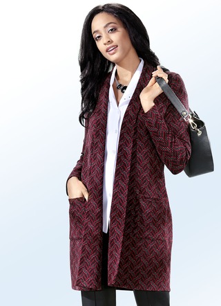 Klaus Modelle Long-Strickjacke in Jacquard-Dessin