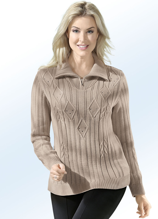 - Pullover mit Strasszier, in Größe 038 bis 052, in Farbe BEIGE