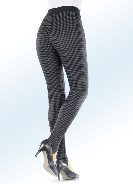 Hosen - Steghose in aktueller Hahnentritt-Dessinierung, in Größe 017 bis 225, in Farbe SCHWARZ-ECRU Ansicht 4