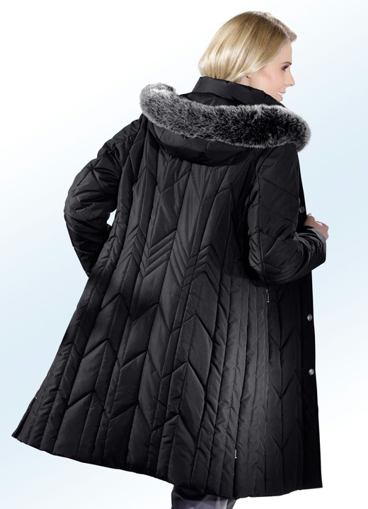 Wintermäntel - Kurzmantel mit abnehmbarer Kapuze, in Größe 038 bis 056, in Farbe SCHWARZ Ansicht 2