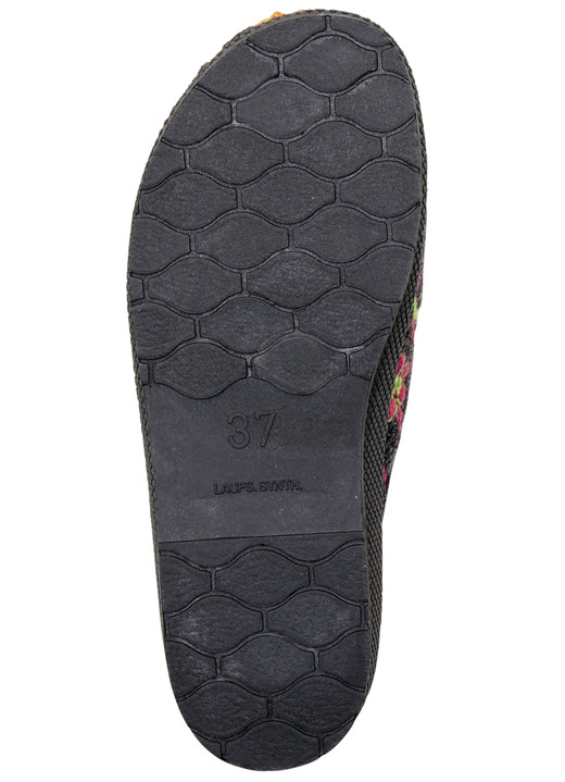 Hausschuhe - Warme Damen-Hausschuhe, mit Schurwolle, in Größe 036 bis 042, in Farbe ANTHRAZIT-BUNT Ansicht 3