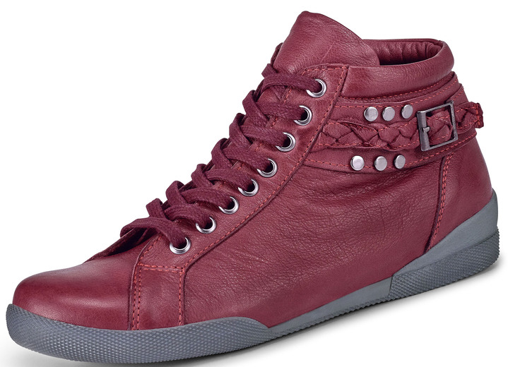 Stiefel & Stiefeletten - Andrea Conti Schnür-Stiefelette in angesagter Optik Ansicht 1 Stiefel & Stiefeletten - Andrea Conti Schnür-Stiefelette in angesagter Optik, in Größe 036 bis 042, in Farbe RUBINROT Ansicht 1