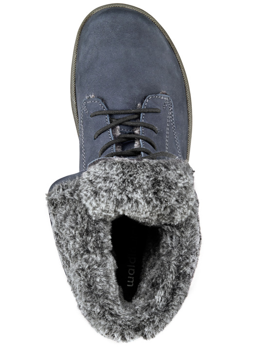 Stiefel & Stiefeletten - Waldläufer Schnür-Stiefelette mit kuscheligem Webpelzkragen, in Größe 3 1/2 bis 8, in Farbe JEANSBLAU Ansicht 3