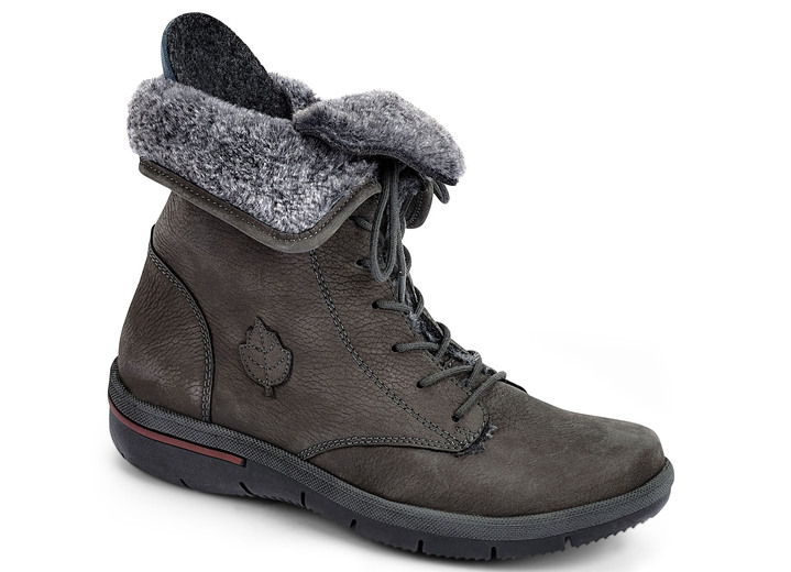 Stiefel & Stiefeletten - Waldläufer Schnür-Stiefelette mit kuscheligem Webpelzkragen, in Größe 3 1/2 bis 8, in Farbe JEANSBLAU Ansicht 6