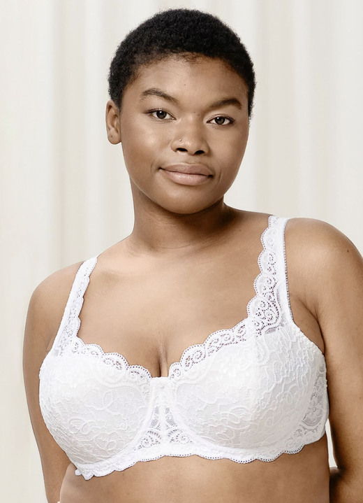 Bügel-BH - Triumph Amourette Bügel-BH mit Elastikspitze, in Größe 075 bis 095, in Cup A, in Farbe WEISS Ansicht 2
