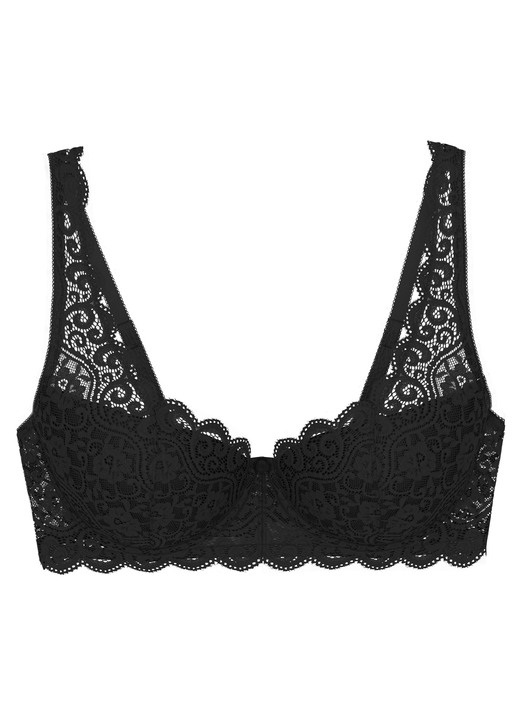 Triumph - Triumph Amourette Bügel-BH mit Elastikspitze, in Größe 075 bis 095, in Cup C, in Farbe SCHWARZ Ansicht 3