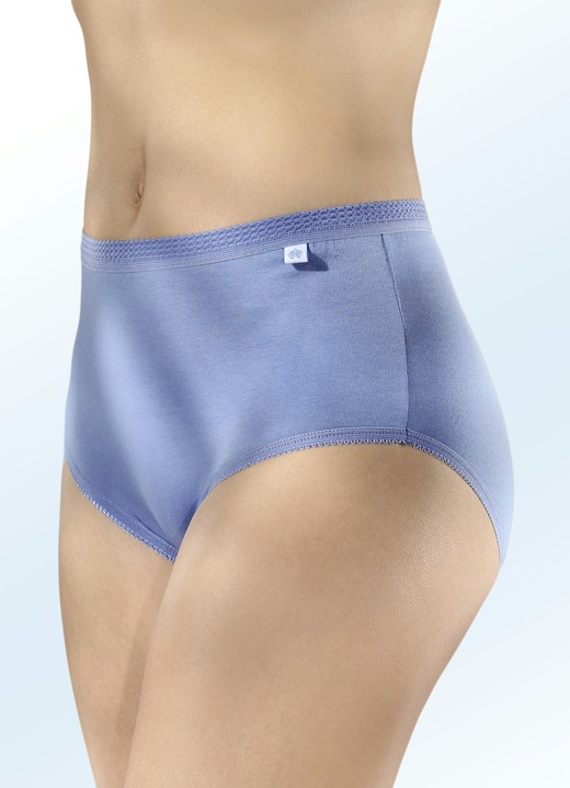 Slips - Sechserpack Slips mit elastischen Abschlüssen, in Größe 040 bis 060, in Farbe 3X JEANSBLAU-WEISS-MARINE, 3X JEANSBLAU Ansicht 3