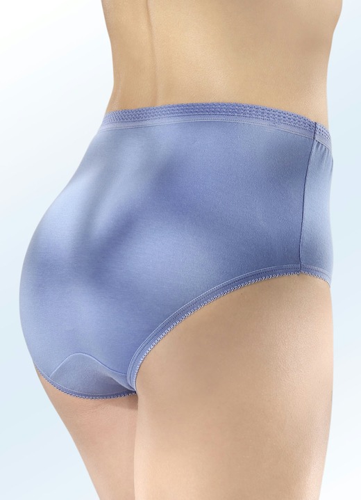 Slips - Sechserpack Slips mit elastischen Abschlüssen, in Größe 040 bis 060, in Farbe 3X JEANSBLAU-WEISS-MARINE, 3X JEANSBLAU Ansicht 4