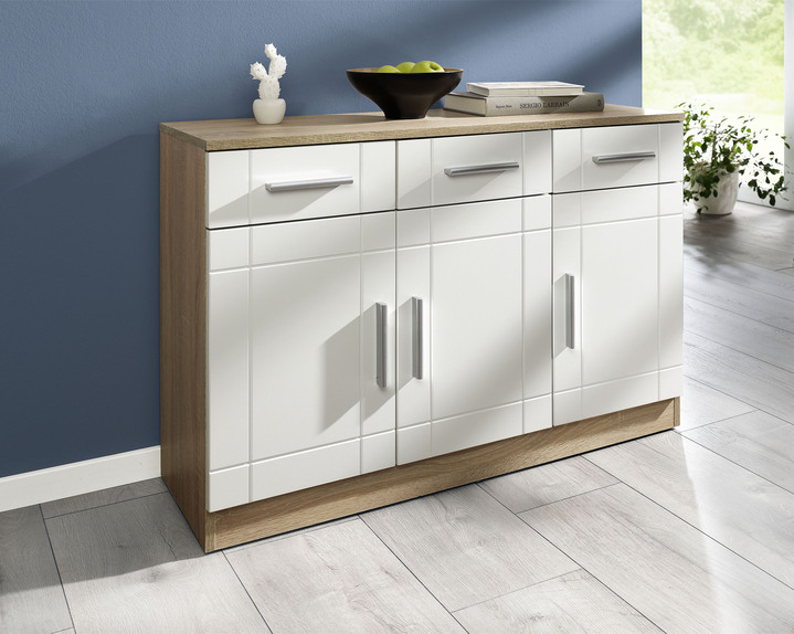 Kommoden - Moderne Kommode mit matten Tiefzieh-Fronten, in Farbe GRAU-EICHE, in Ausführung Kommode, 2-türig Ansicht 3