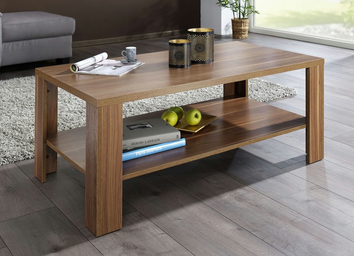 Couchtische - Couchtisch in verschiedenen Ausführungen, in Farbe NUSSBAUM, in Ausführung quadratisch
