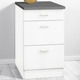 Küchenmöbel - Unterschrank mit 1 Schublade und 2 Auszügen, in Farbe WEISS, in Ausführung Tiefe 50 cm