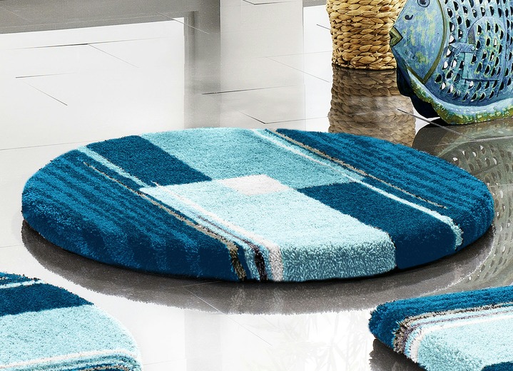 Badgarnituren - Badgarnitur mit rutschhemmender Rückseite, in Größe 100 (Vorleger halbrund, 50/ 80 cm) bis 112 (WC-Deckelbezug, 47/ 50 cm), in Farbe TÜRKIS Ansicht 13