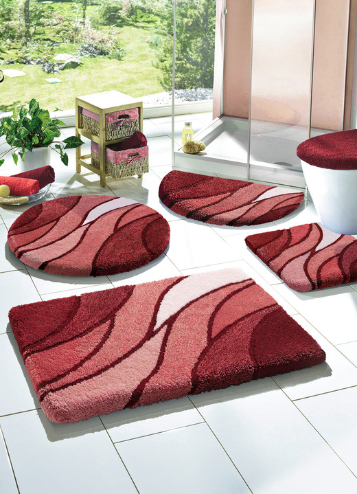 Badgarnituren - Kleine Wolke Badgarnitur in Table Tuft Qualität Ansicht 18 Badgarnituren - Kleine Wolke Badgarnitur in Table Tuft Qualität, in Größe 100 (Vorleger halbrund, 50/ 80 cm) bis 112 (WC-Deckelbezug, 47/ 50 cm), in Farbe BEERE Ansicht 18