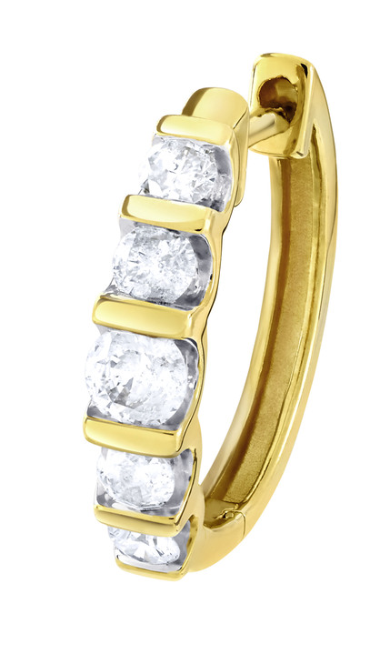 Ohrschmuck - Hochwertige Klappcreolen mit Brillanten Ansicht 2 Ohrschmuck - Hochwertige Klappcreolen mit Brillanten, in Farbe  Ansicht 2