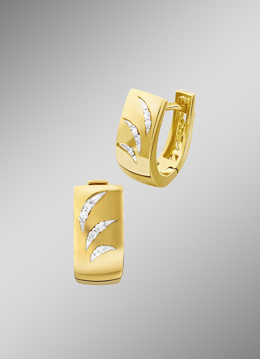Ohrschmuck - Creolen im Blätter-Design, in Farbe