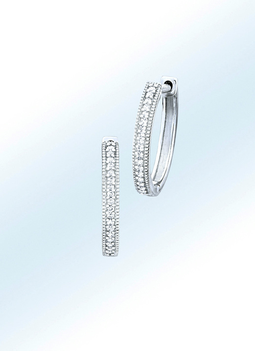 Ohrschmuck - Creolen mit Diamanten, in Farbe