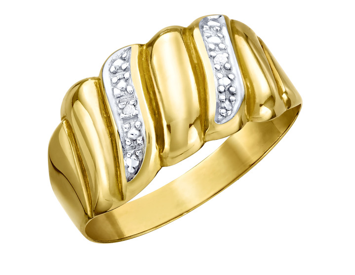 Ringe - Bicolor Damenring mit Diamant, in Größe 160 bis 220, in Farbe  Ansicht 2