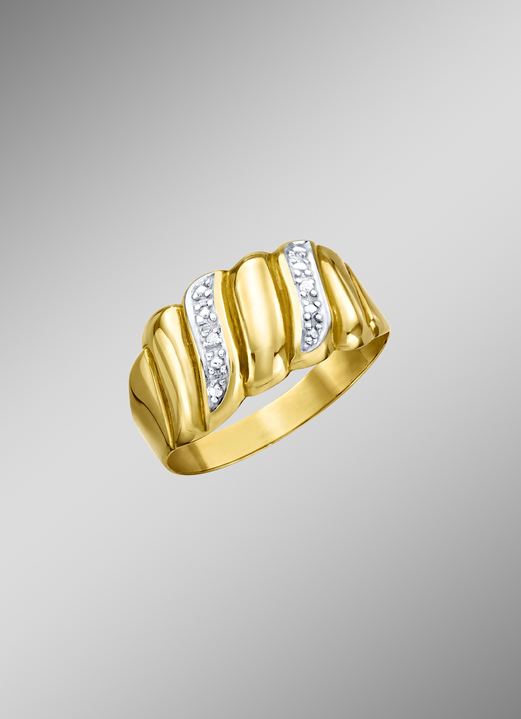 Ringe - Bicolor Damenring mit Diamant, in Größe 160 bis 220, in Farbe  Ansicht 1