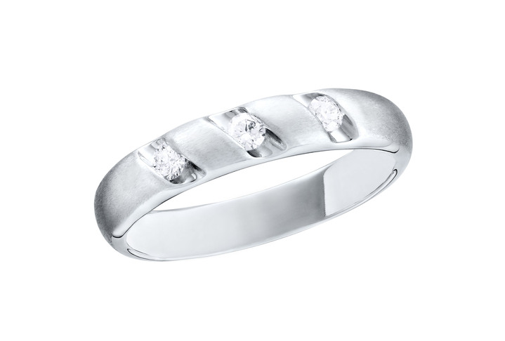 Lupenreiner Diamantschmuck - Platin Damenring mit 3 lupenreinen Brillanten, in Größe 160 bis 220, in Farbe  Ansicht 2