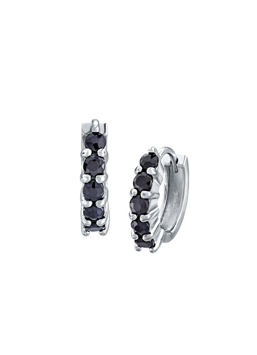 - Creolen mit schwarzen Safiren, in Farbe  Ansicht 2