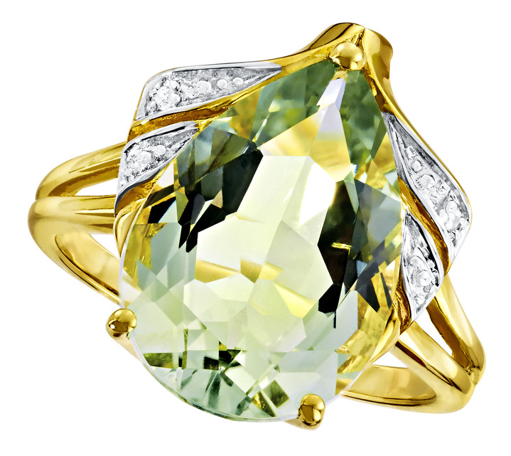 Ringe - Damenring mit grünem Amethyst, in Größe 160 bis 220, in Farbe  Ansicht 2