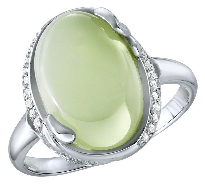 - Damenring mit echt Jade und synth. Zirkonia, in Größe 160 bis 220, in Farbe  Ansicht 2