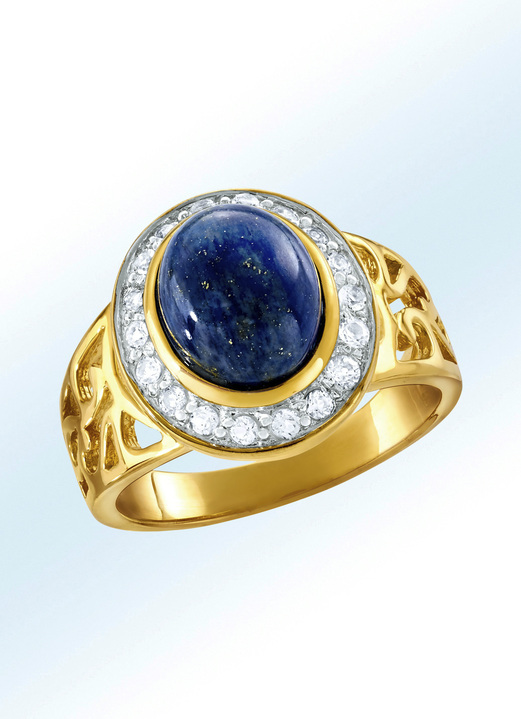 Damenring Mit Lapislazuli Und Weisstopasen Damen Edelsteinschmuck