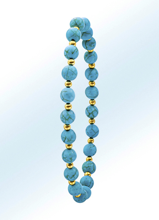 Armbänder - Armband  mit Türkis-Kugeln, in Farbe