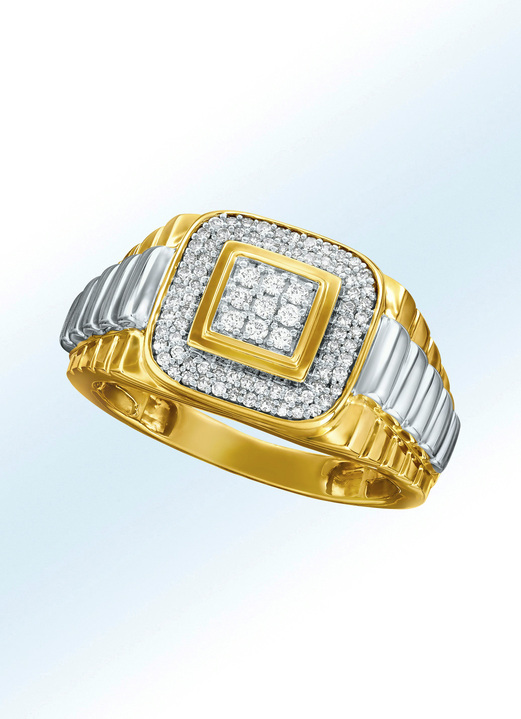 Ringe - Herrenring mit Diamanten, in Größe 180 bis 240, in Farbe