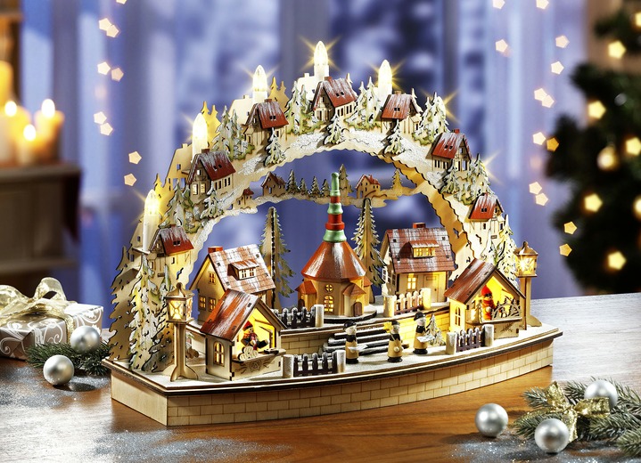 Lichterbogen Mit Seiffener Kirche Weihnachtliche Dekorationen Bader