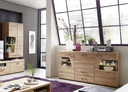 Sideboard, 2-türig, mit LED-Beleuchtung, verschiedene Farben