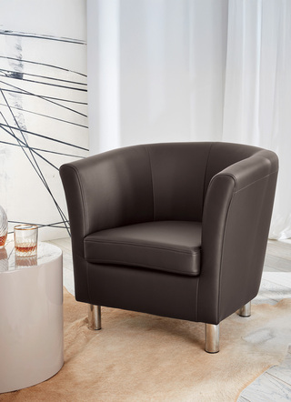 Sessel - Edler Sessel auf stabilem Holzgrundgestell, in Farbe SCHWARZ