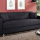 Schlafsofas - Klick-Klack-Sofa mit Dekokissen, in Farbe BLAU – Farbe SCHWARZ – Ansicht 1